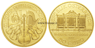 Austria - 50 euro 2017 - mezza oncia oro