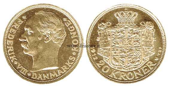 Danimarca - 20 Corone 1912 oro