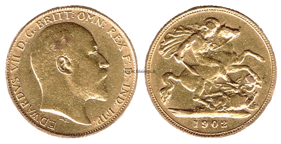 Gran Bretagna Re Edoardo VII mezza sterlina oro