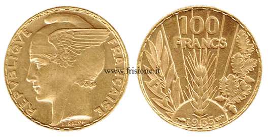 Francia 100 franchi oro 1935