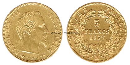 Francia - Napoleone 3 - 5 franchi oro