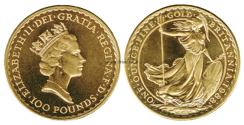 100 sterline oro 1988 - Gran Bretagna