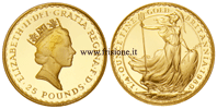 Gran Bretagna - Elisabetta II - 25 Sterline oro 1989 - 1/4 di oncia