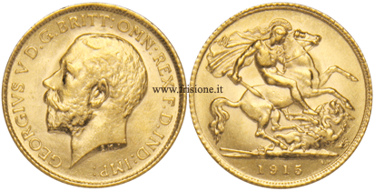 Gran Bretagna mezza sterlina oro 1915