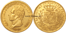 Carlo Felice - 20 Lire oro 1829 Genova
