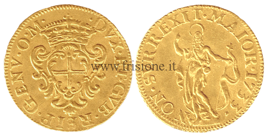 Genova zecchino oro 1733 San Giovanni