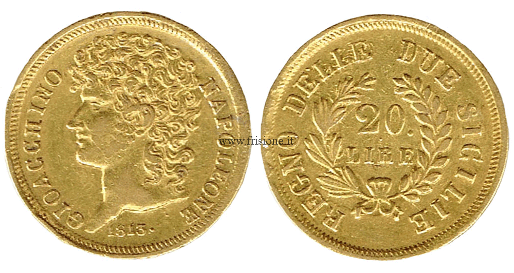 Napoli  Murat 20 Lire oro 1813 Gioacchino Napoleone