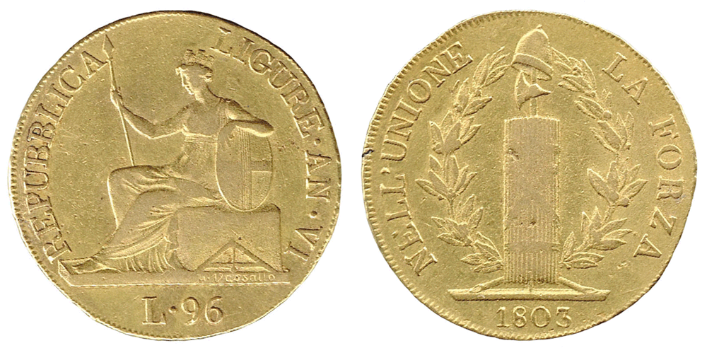 Repubblica Ligure - 96 lire oro 1803