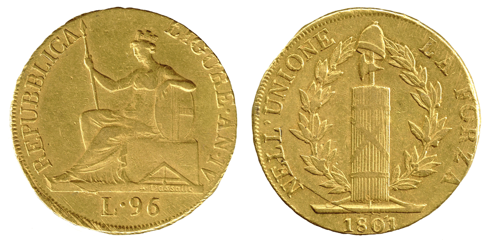 Repubblica Ligure - 96 Lire oro 1801