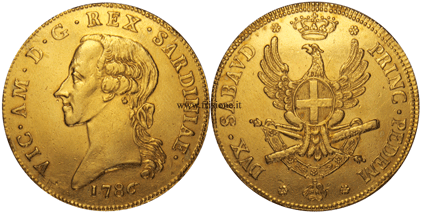 Savoia - V. Amedeo 3 - Carlino da 5 doppie oro 1786