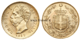 Italia - Umberto I - 20 Lire 1889 marengo oro italiano