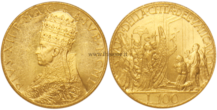 100 Lire oro 1950, Roma