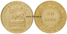 Venezia - 20 lire oro 1848 - marengo oro