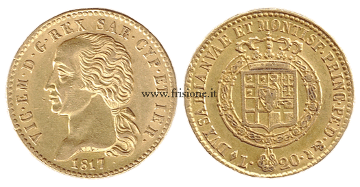 Vittorio Emanuele I - 20 lire 1817 - marengo italiano