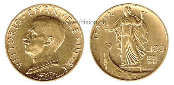 Italia - V. Emanuele 3 - 100 Lire 1931 - X