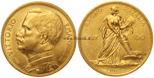 50 Lire oro 1912 Aratrice - Vittorio Emanuele 3