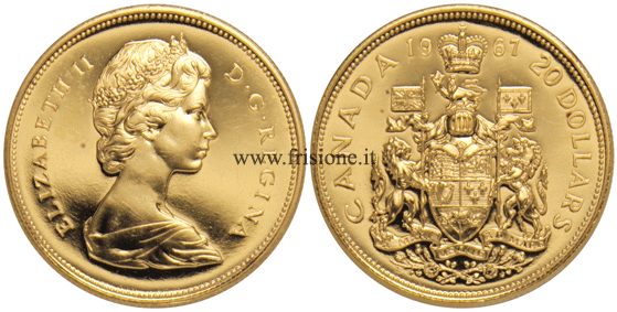 Canada 20 $ oro 1967