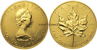 Canada 50 dollari oro - foglia d'acero