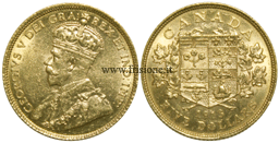 Canada Re Giorgio V 5 Dollari oro 1913 