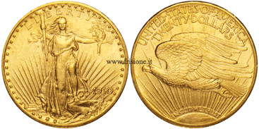 USA - 20 Dollari oro 1910 - Statua
