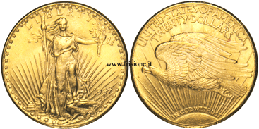 Stati Uniti 20 Dollari oro 1927 tipo statua 