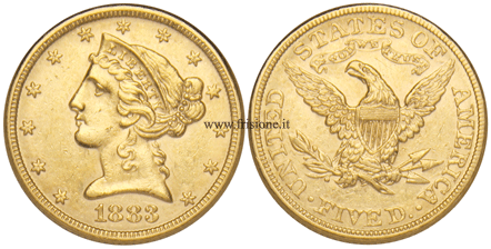 USA 5 dollari oro 1883 Liberty