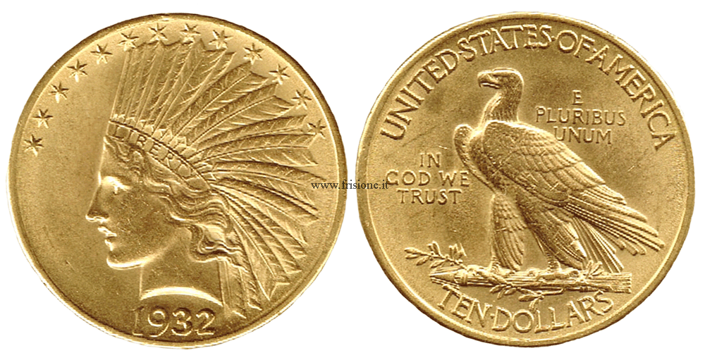 Stati Uniti 10 Dollari 1932 tipo indiano