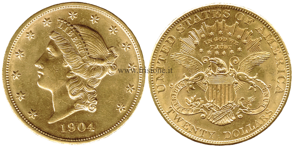 Stati Uniti 20 Dollari oro 1904  Liberty