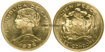 Cile - 100 Pesos oro 1959 - Cileno 