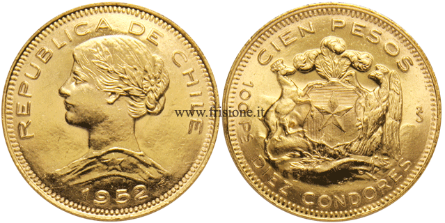 Cile 100 pesos oro 1952