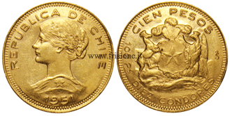 Cile 100 Pesos oro 1951 Cileno