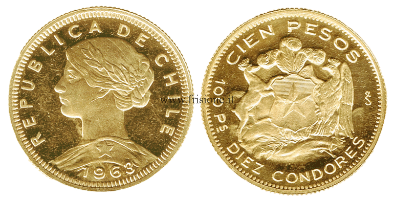 Cile - 100 Pesos oro 1963 - Cileno