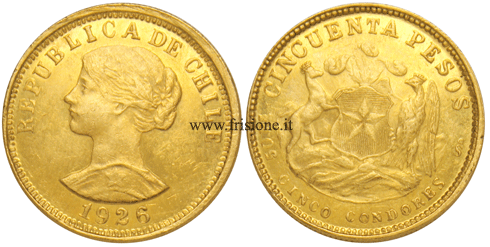 Cile 50 Pesos oro 1926