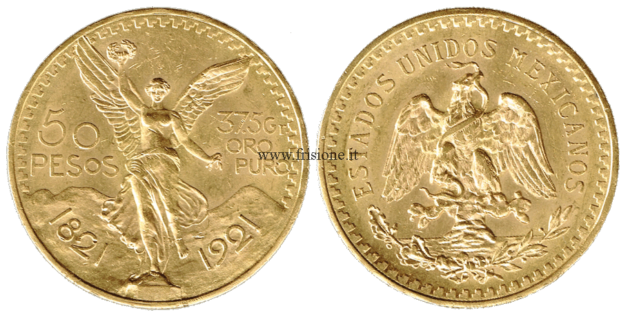Messico - 50 Pesos oro 1921 - messicano d'oro