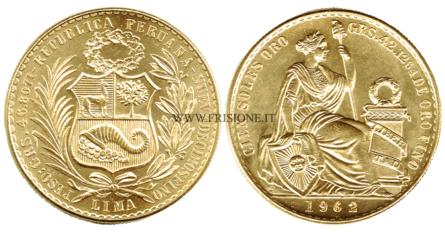 Perù 100 Soles oro 1962