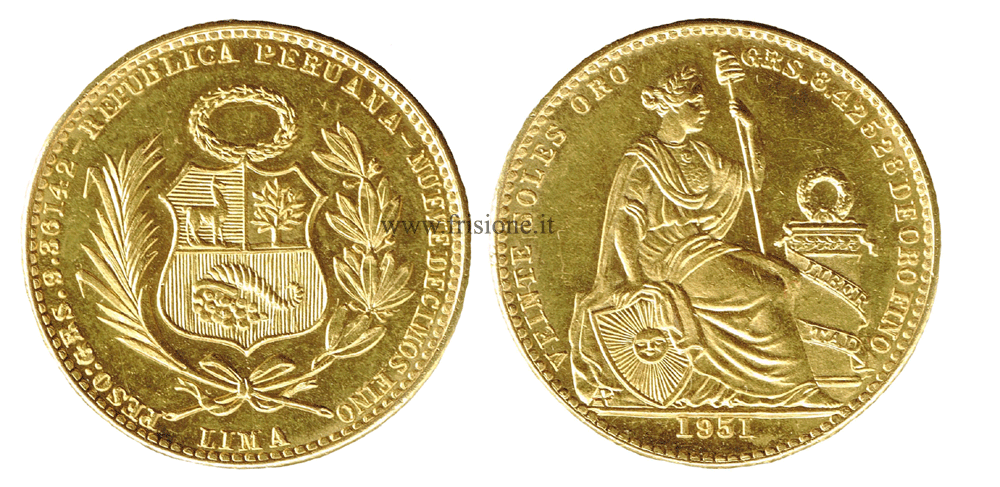Peru' 20 Soles oro 1951