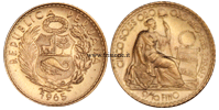 Perù - 5 Soles oro 1965