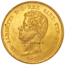20 lire 1849 Genova_diritto