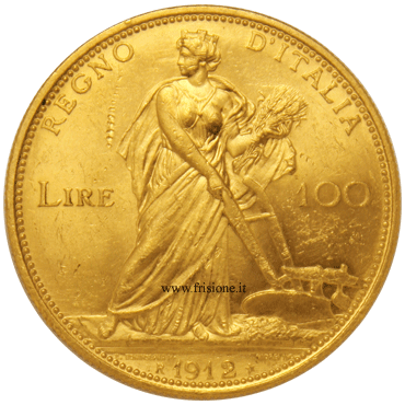 100 lire 1912 rovescio
