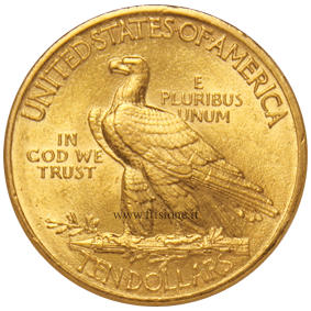 USA 10 $ oro 1911 rovescio