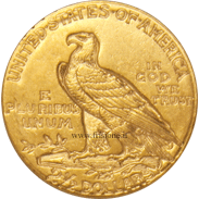 USA 2,5 dollari oro 1910 rovescio