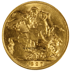 sterlina oro 1927 rovescio