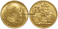 Gran Bretagna - Edoardo VII - sterlina oro 1903 - vecchio conio