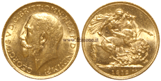 Gran Bretagna - Giorgio V - Sterlina oro 1912 vecchio conio