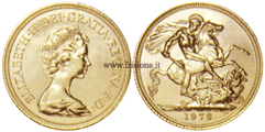 G. Bretagna Elisabetta II - sterlina oro 1976 - coroncina