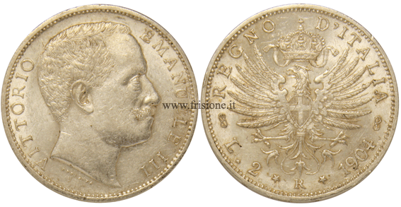 2 Lire 1904 Vittorio Emanuele 3
