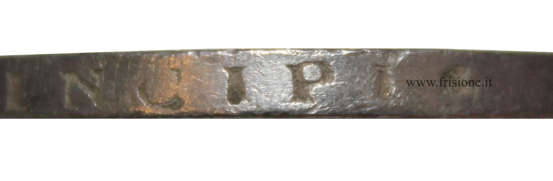 Napoli bordo del 120 grana Napoli 120 grana 1855 - particolare del bordo