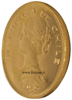 Cile 100 pesos oro profilo Cile 100 pesos oro profilo