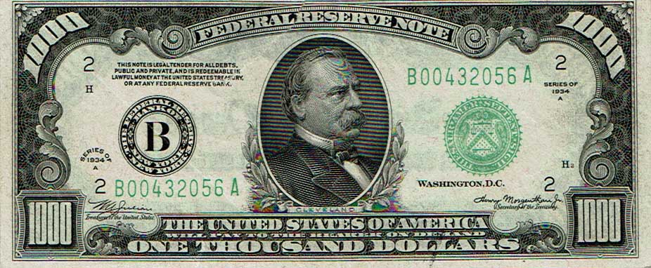 1000 dollari 1934 d 1000 dollari 1934 d