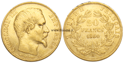 Francia Napoleone III - 20 Franchi 1860 A